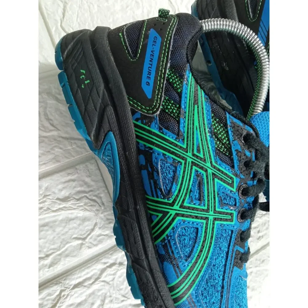 Asics Gel-Venture 6 GS 1014A077 Running Shoes Blue Green Trekking Size 4.5 Y